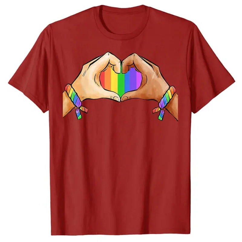 Pride Shirts For Women - LGBTQ Rainbow Heart Graphic Tee, Human Equality Short Sleeve T-Shirt