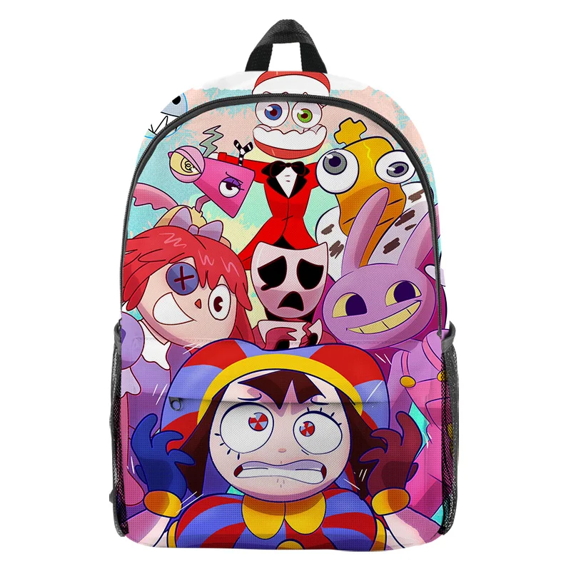 

The Amazing Digital Circus School Bag Pomni Backpacks Cartoon Printed Children Backpack Halloween Gifts For Kids Anime Backpack