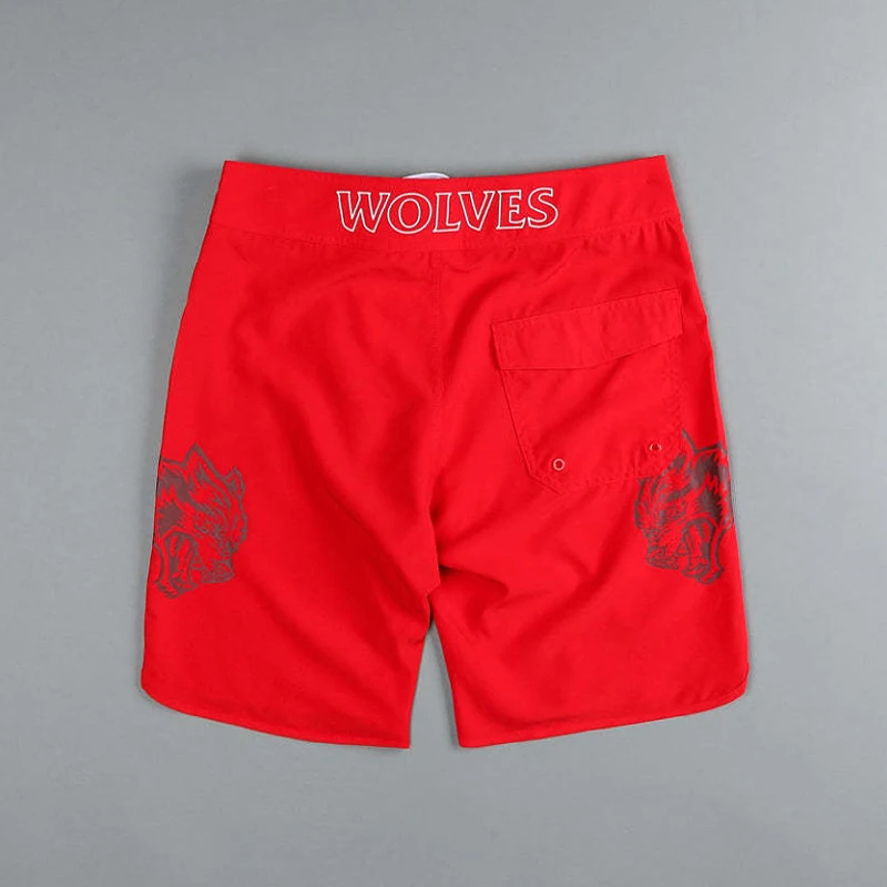 Fashion Wolf head men's shorts Beach slacks Quick drying printed quarter pants Street workout men's tracksuit pants