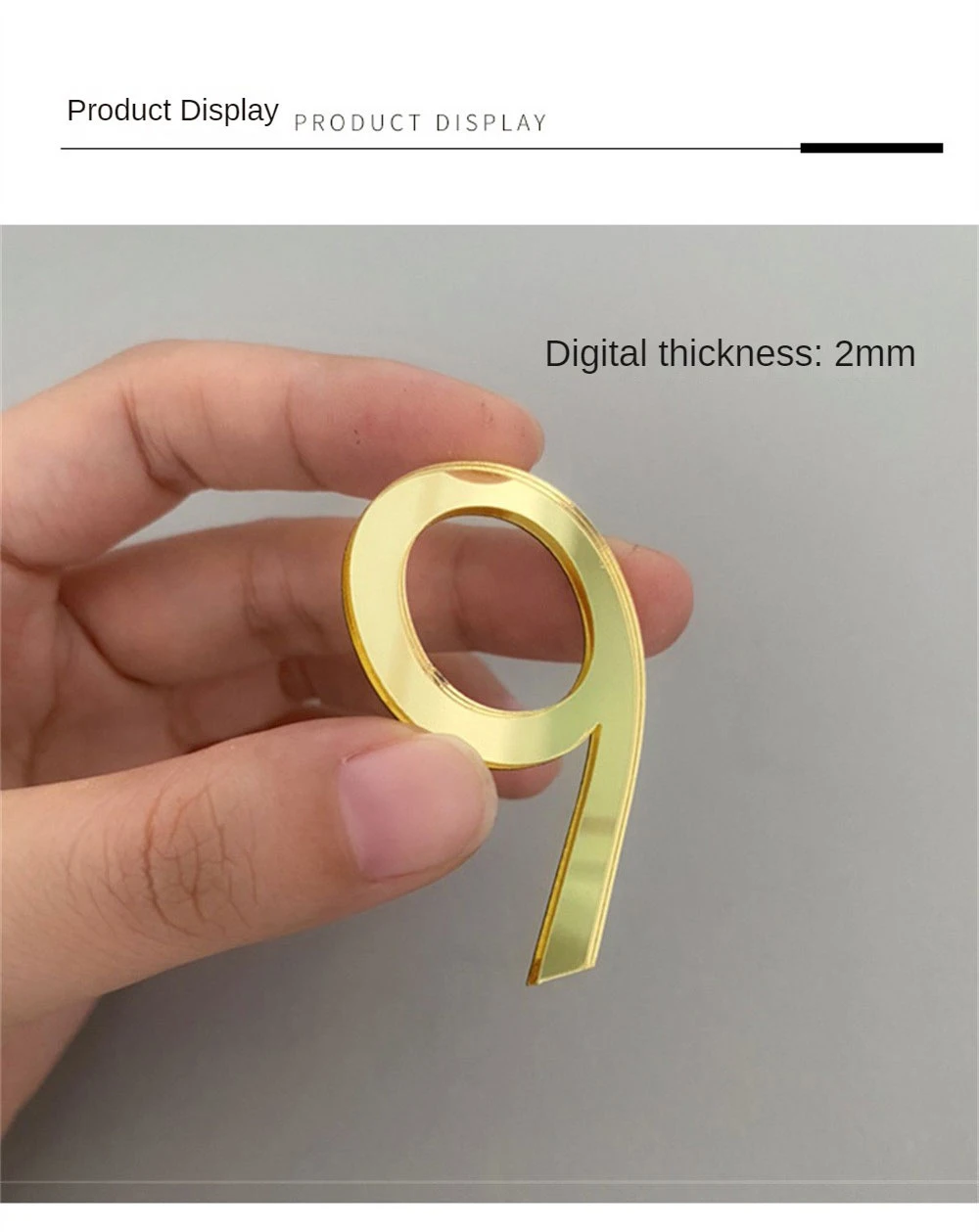 Description Picture 6 of item3D Numeral Door Plaque Self Adhesive Modern Door Number For Exterior House Apartment Plaque Mailbox Address Digits Sticker Sign