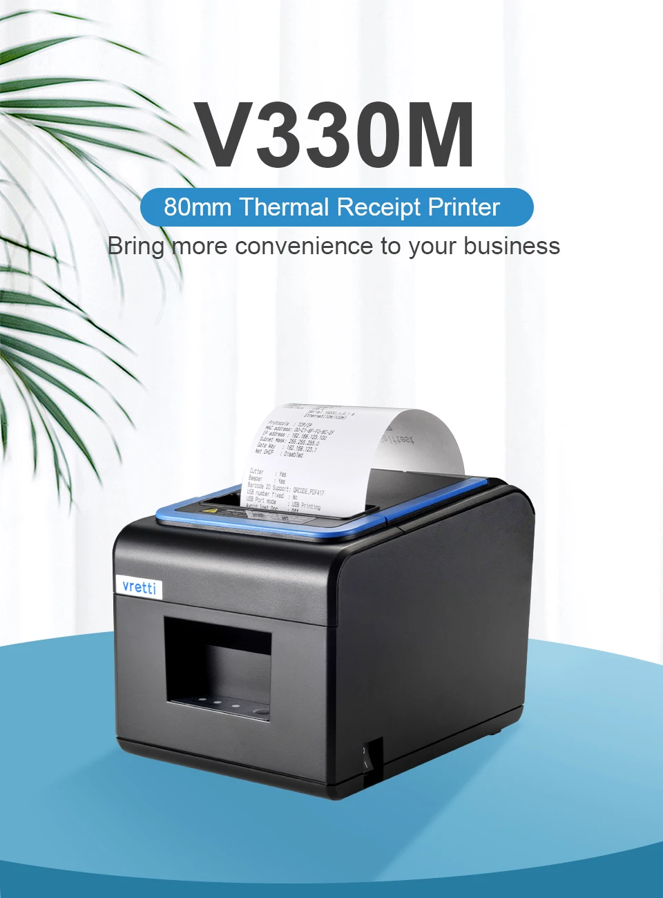 Vretti V330M 80mm Thermal Receipt Printer With USB Serial LAN ESC/POS Command Support Cash Drawer Window Mac Kitchen Restaurant canon pocket printer