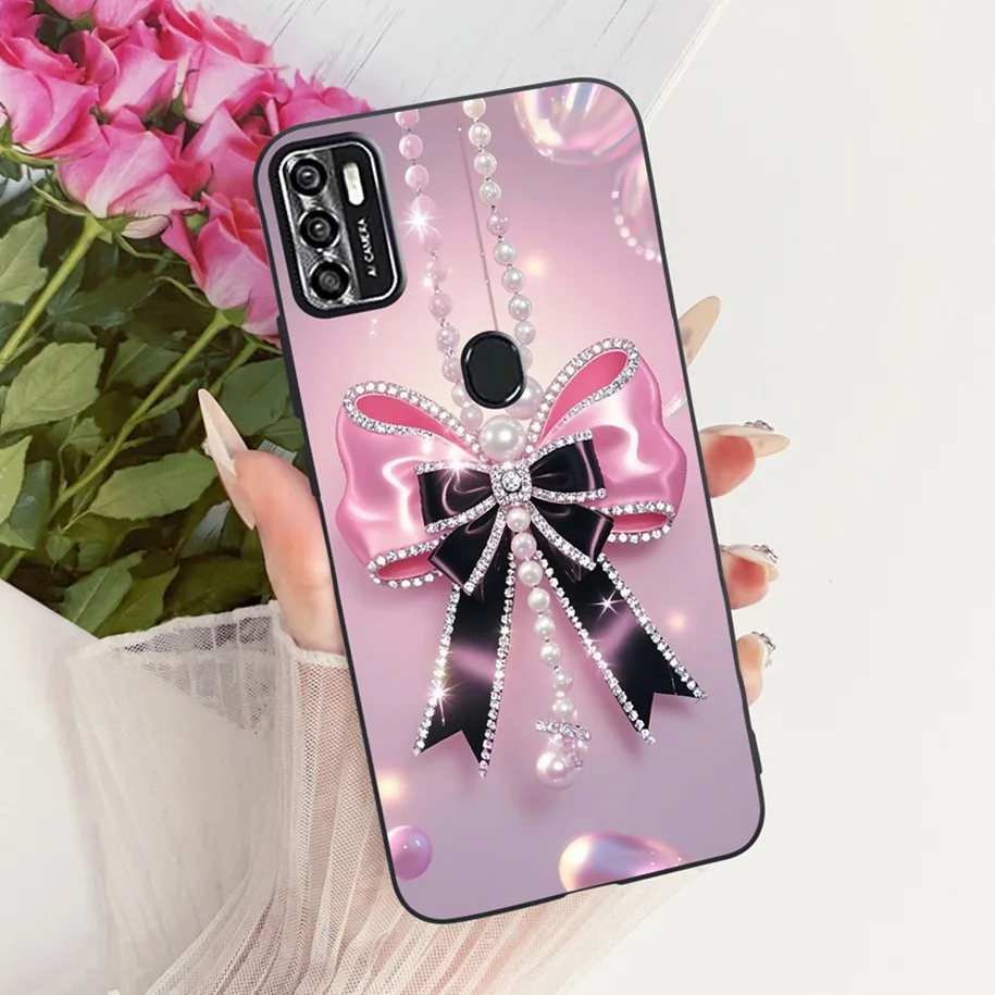 Floral Soft Black Silicone Bumper Phone Cover