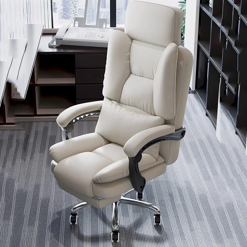 Girl Extension Office Chairs Beige Headrest Roller Handle Office Chairswaterproof Design Chaise De Bureau Office Furniture