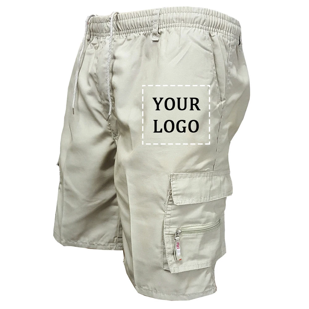 Pantalones cortos Cargo personalizados para hombre, Shorts de trabajo sueltos con múltiples bolsillos, militares, de gran tamaño, informales, Verano - Image 2