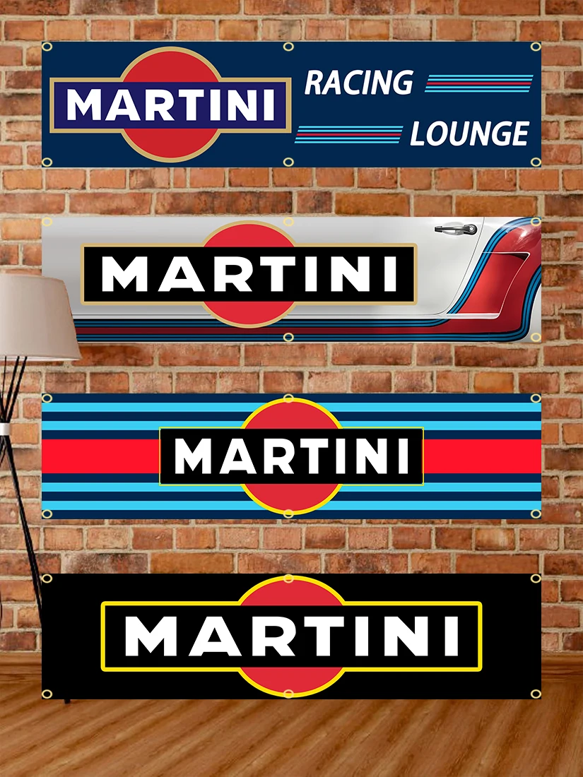 60X240cm Martinis Super Racing Car Banner Flag Polyester Printed Garage or Outdoor Decoration Tapestry