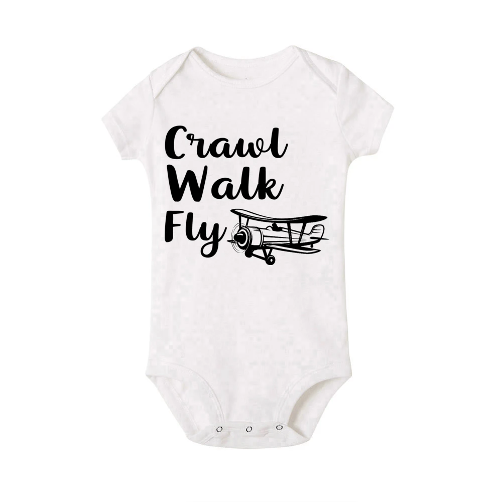 Lézt chodit létat děťátko kombinéza roztomilá co-pilot batole šmajchl letounu tisk chlapci dívčí oblečení newbron děťátko kombinéza kojenec dárky