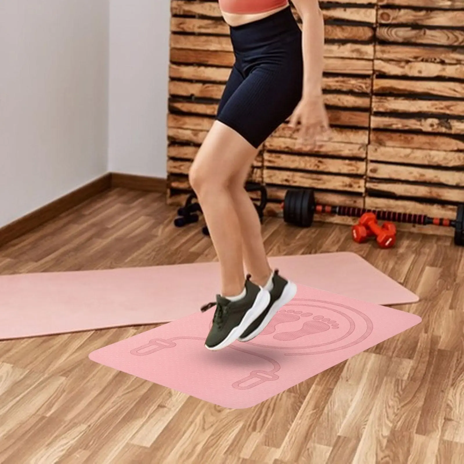 Jump Rope Mat Yoga Mat Antiskid Shock Absorption Rope Skipping Mat for Home Gym Pilates Workout Indoor Outdoor Stretching