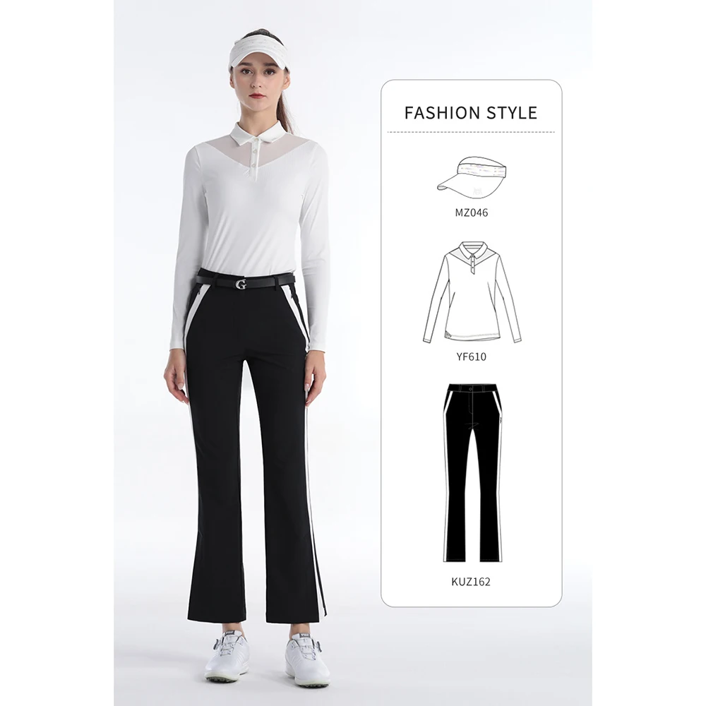 PGM Women Summer Golf Pants Ankles Cropped Fit Slim Elastic