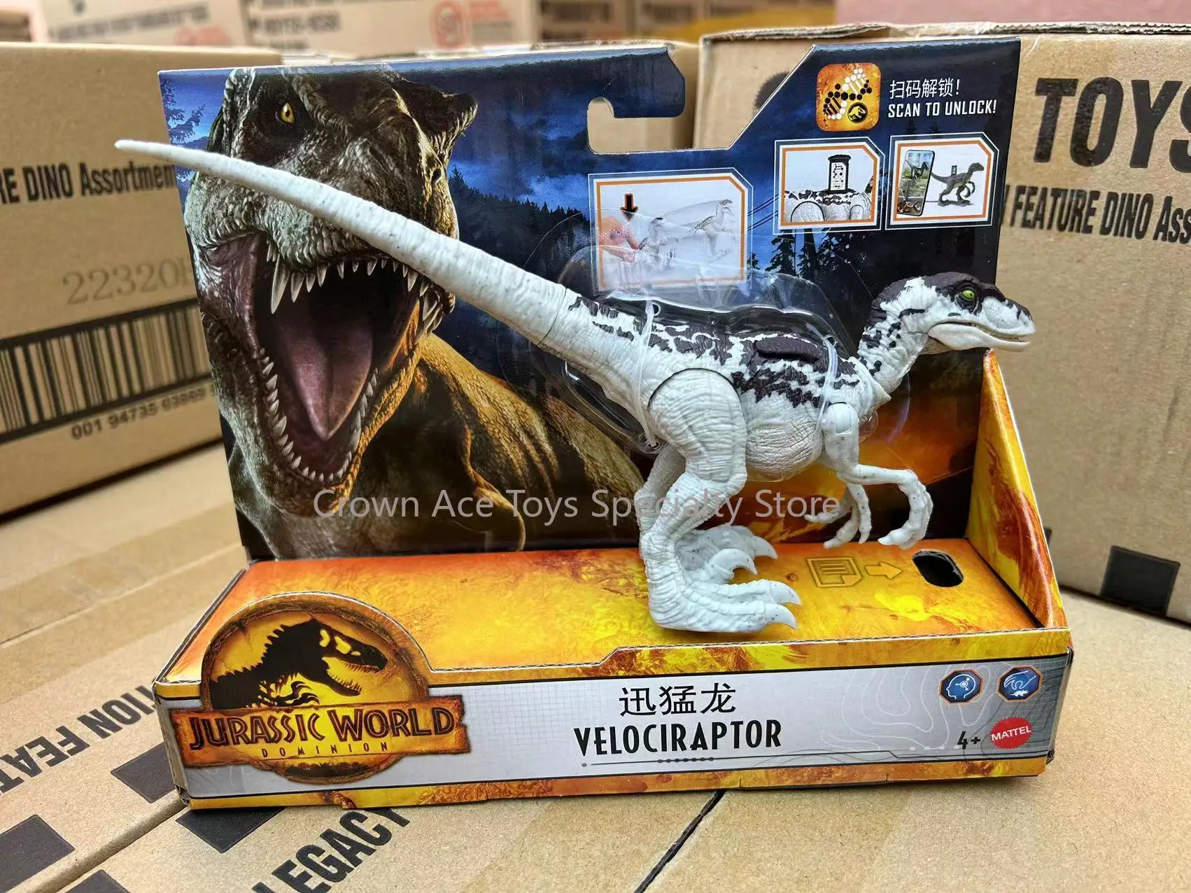 thumbnail image 1 of Modelo de dinosaurio de batalla competitivo Jurassic de Mattel, juguete articulado de plástico móvil GCR54, Velociraptor plesiosaurio, regalos de moda para las fiestas, 1 of 5