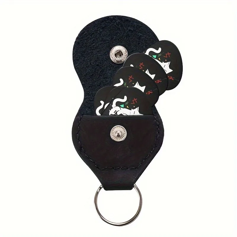 Original Sound Guitar Picks Double-Sided Printed Ukulele Guitar Finger Shrapnel Keychain Holster Gift Music Lovers 6 Pcs guitar picks