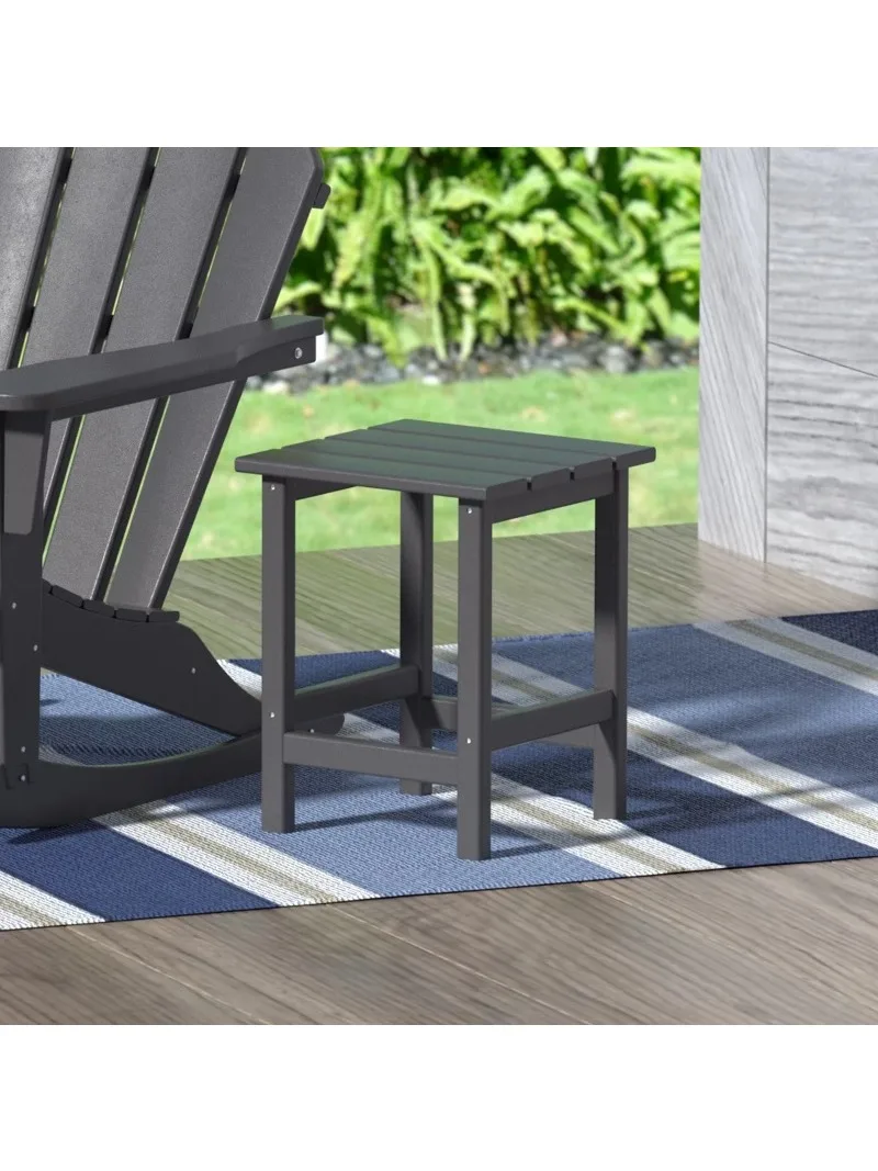 

Садовый квадратный пластиковый боковой столик Adirondack, серый