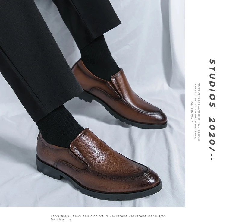 Neue hochwertige Herren-Leder-Loafer, große Größe 38–46, Slip-On-Kleiderschuhe für Business und Casual, bequeme Schuhe mit weicher Sohle für Herren – Detail 5