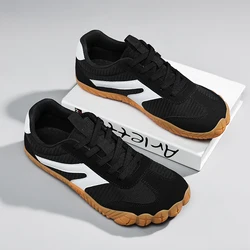 Breathable Unisex Wide Toe Walking Shoes - Comfortable Non - Slip Casual Footwear - 45 (Black)