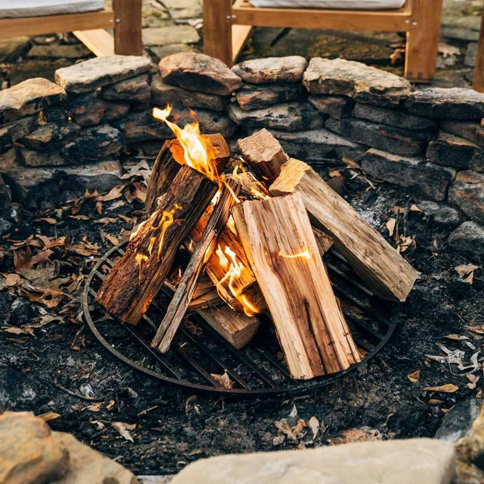 US Ember Round 30" Fire Pit Grate, High Efficiency Elevated Steel Grate