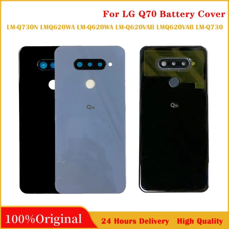 

6.4" New Glass For LG Q70 Battery Cover Door For Q70 Rear Housing Back Case With Lens Adhesive Replacement Part