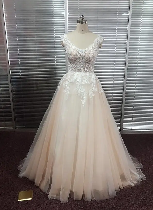 

V-nec Кружевная аппликация по индивидуальному заказу, пляжные свадебные платья-трапеции в стиле бохо