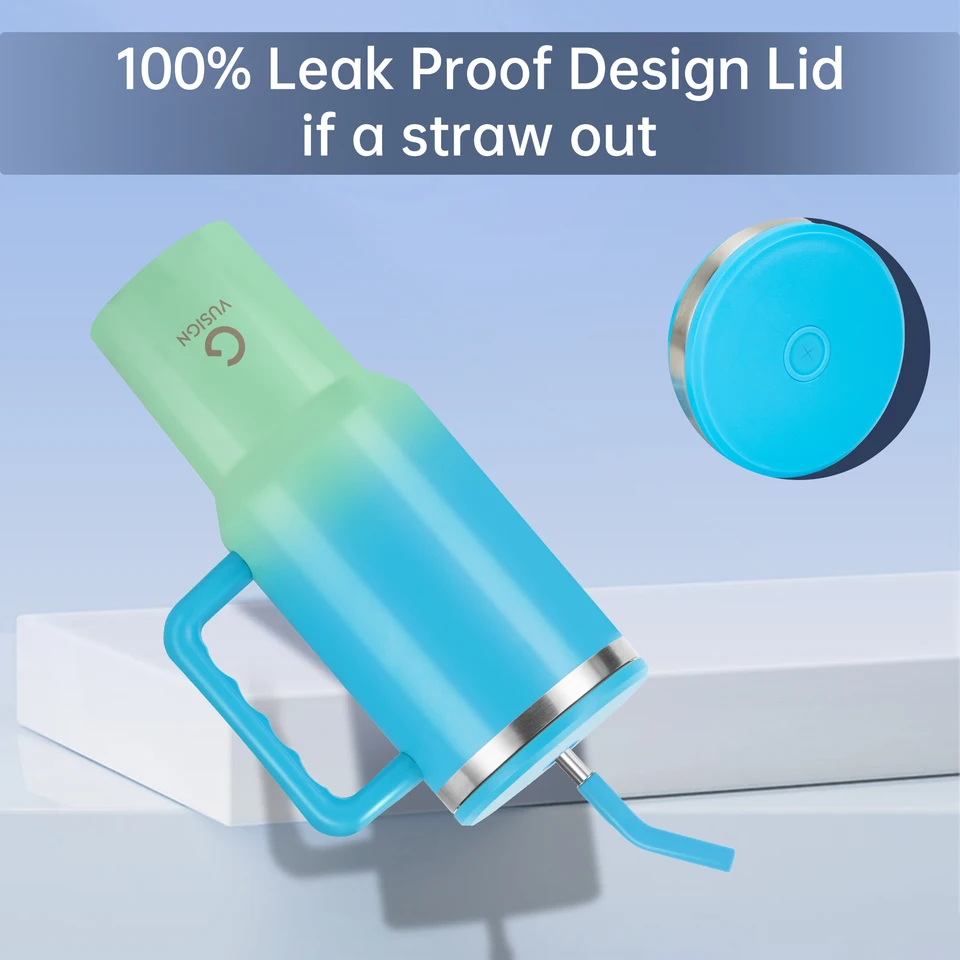 Blue Insulated Stainless Steel Tumbler 40 oz