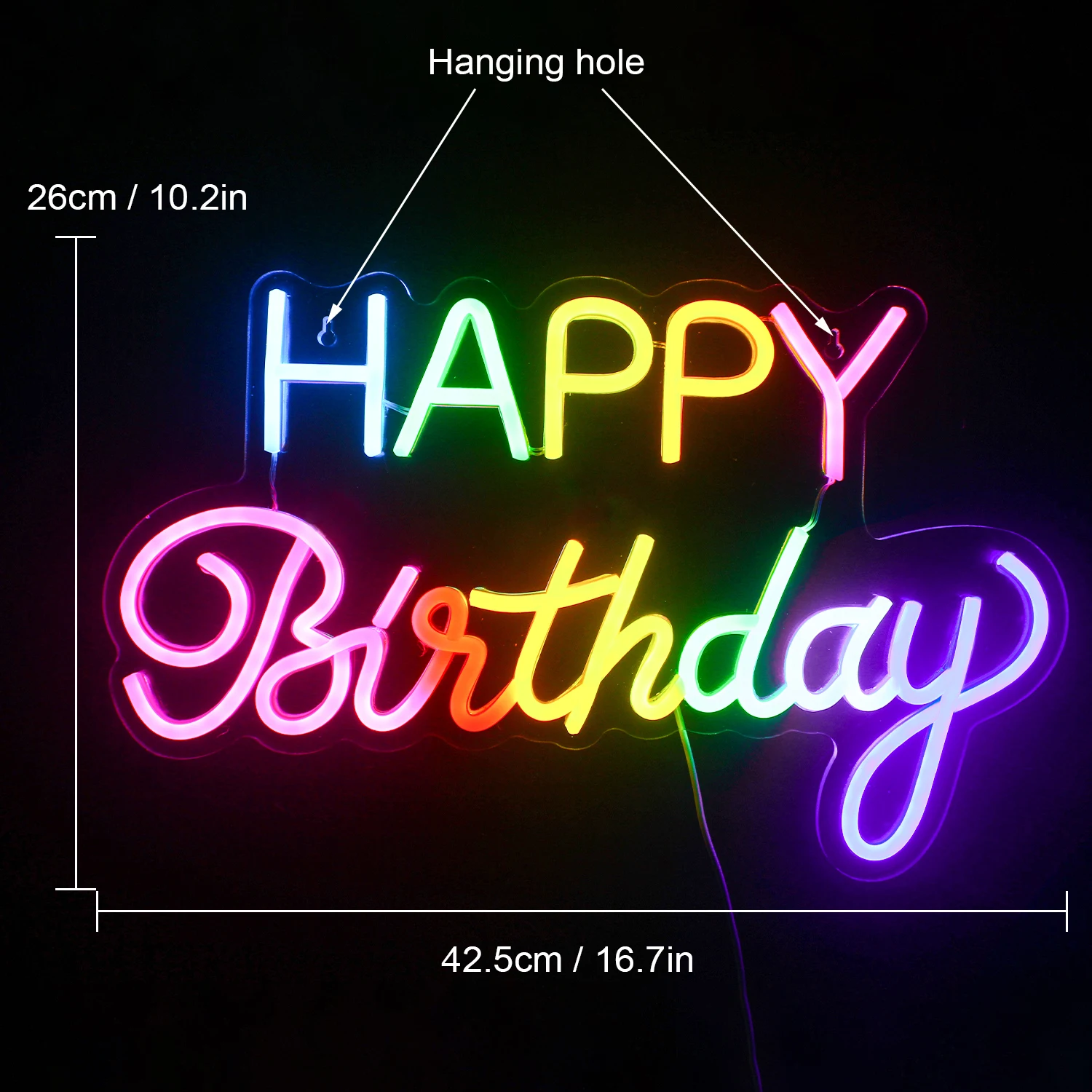 Happy Birthday Neon Sign Custom Night Light Led for Birthday Party Home  Decoration Atmosphere Neon Light Decor Kids Gift 42*30cm - AliExpress