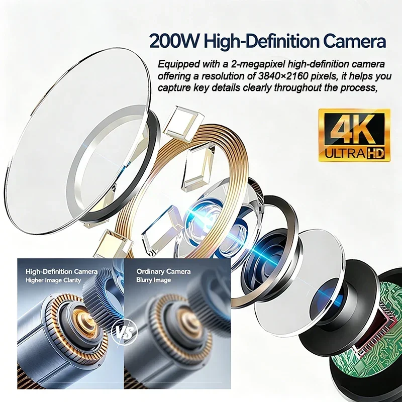 4K UHD 360° Two-Way Type-C Articulating 6mm Endoscope Camera Borescope Car Inspection Industrial Endoscope For IOS Android 4