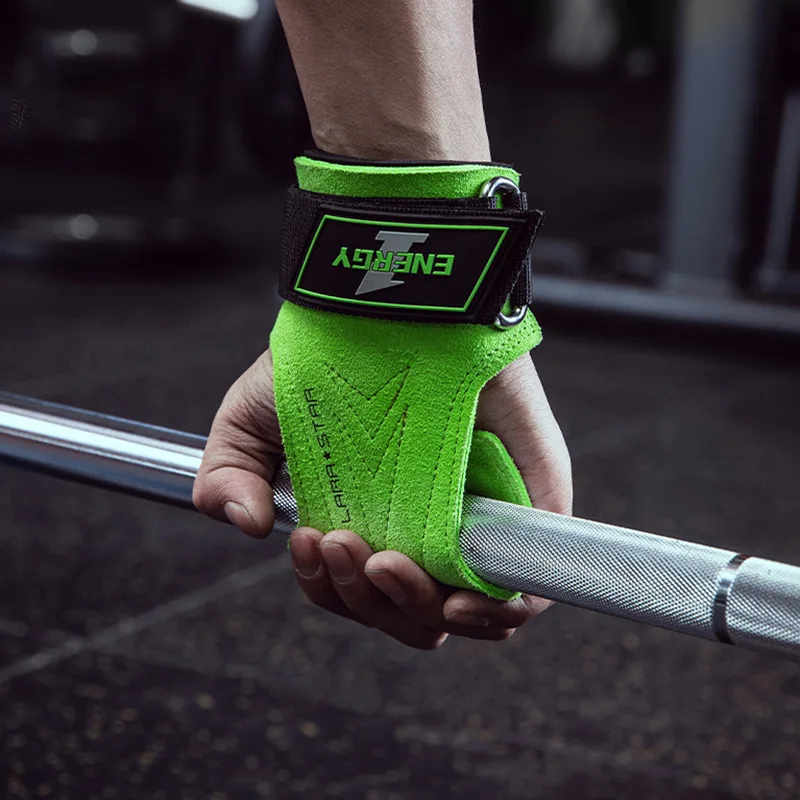 Cowhide Fitness Booster Belt Deadlift Palm Gloves Horizontal Bar Anti-Slip Wrist Guard Gym Sports Protection Weightlifting