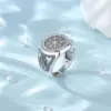 Eudora 925 Sterling Silver Viking Compass Ring Opening Adjustable Amulet Ring For Women Man Personality Punk Jewelry Gift 3