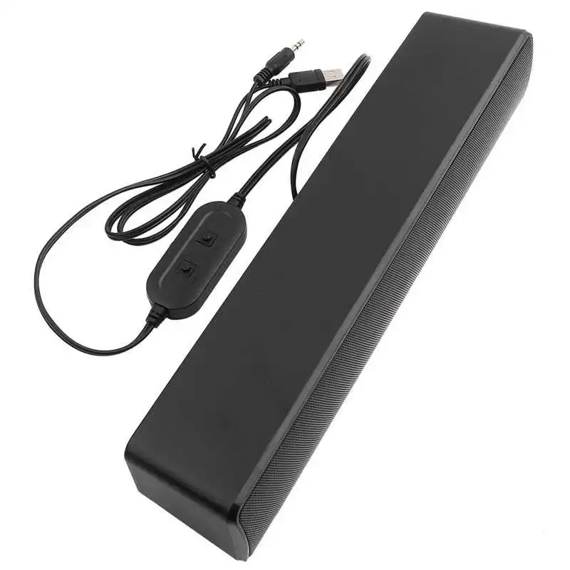 Barre de son USB haut-parleur PC,barre de son stéréo filaire lecteur de  musique Bass Surround Soundbox entrée 3,5 mm pour ordinateur de