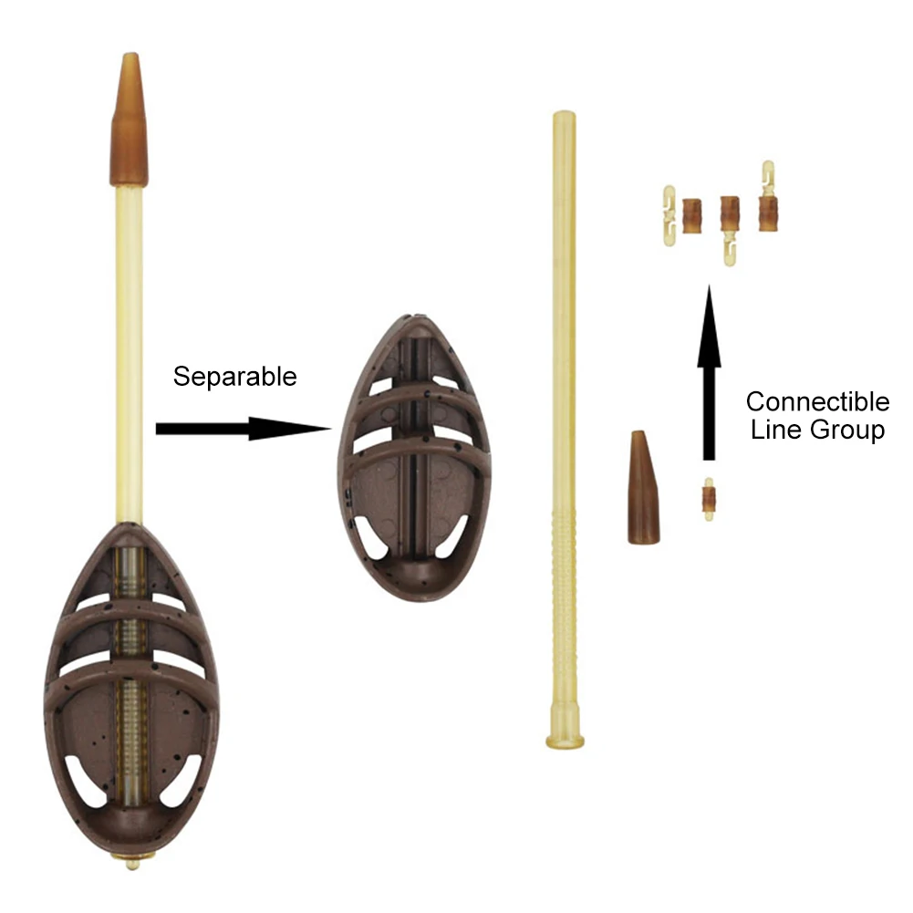 Zinc Alloy Portable Inline Fishing Bait Feeder