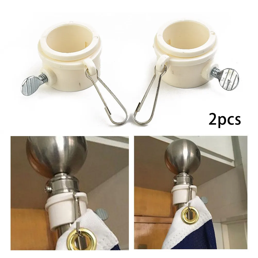 

2Pcs Flag Pole Flagpole Rotating Rings Clip PVC Anti Wrap Grommet Fit 1" Dia Flag Pole Mounting Rings For Home/garden/school