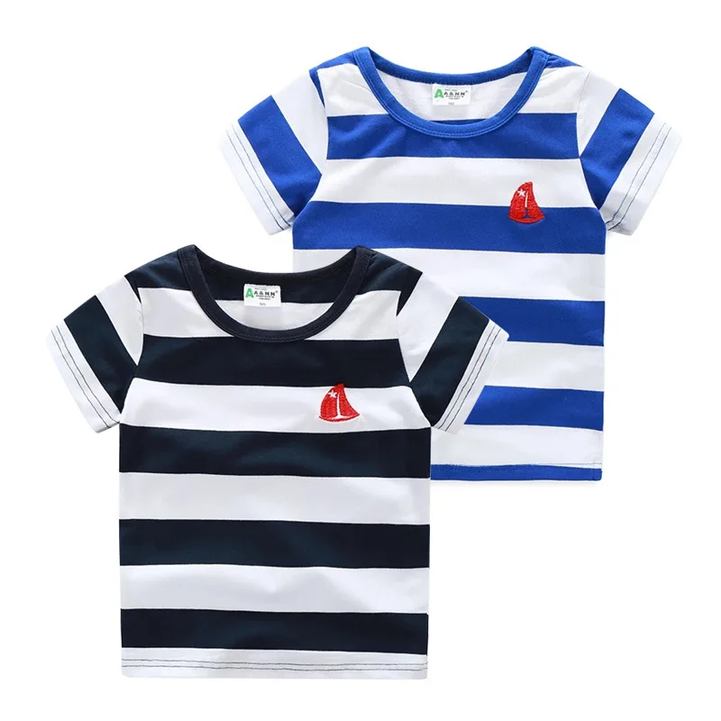 

Футболка с коротким рукавом для мальчиков, весёлая распродажа, летняя необходимая Футболка с принтом-лодочкой для детей, детская одежда