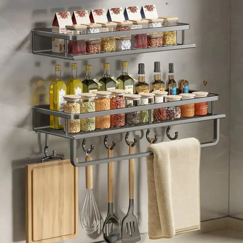 Spice Farmhouse Condiment Organizer Cabinet Hanging Flexible Wall Shelf Kitchen Storage Perfect for Kitchen Item Storage