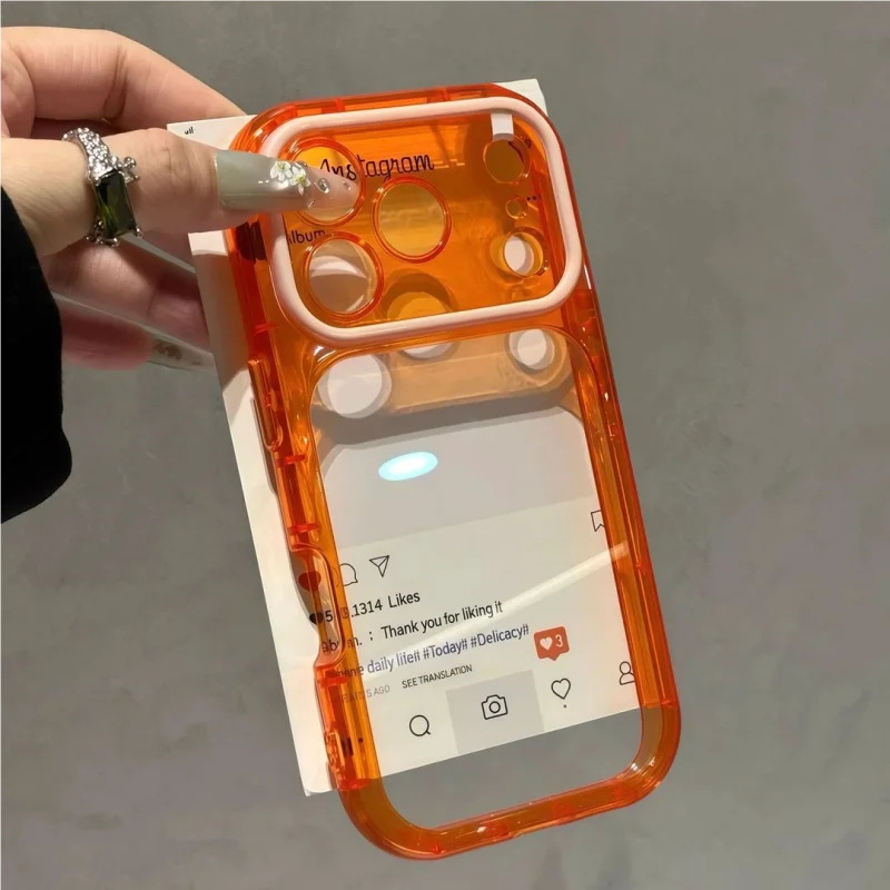 Luxury Shockproof Rainbow Phone Case with Lanyard - Clear Puff Bumper Protection