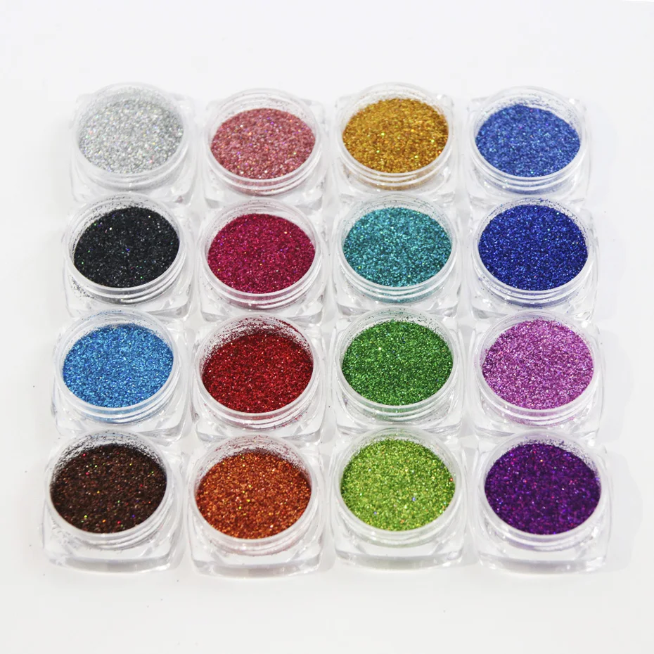 Nail Decoration Holographic Nail Powder Laser Glitter DIY Shimmer Dust Chrome Pigment Sparkly Art Sequin Paillette JIL01-16 1pcs