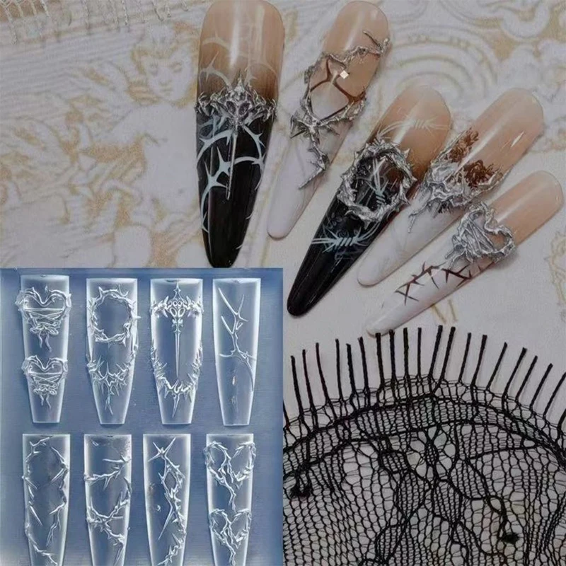 3D Kuchen Creme Rock Bowknot Band Acryl Form Nail art Dekorationen DIY Design Silikon Nail art Form Vorlage Für Nagel Charms – Detail 7