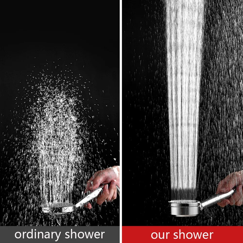 Black Stainless Steel Shower Head Fall resistant Durable High Pressure Showerhead for Bathroom Handheld Water Saving