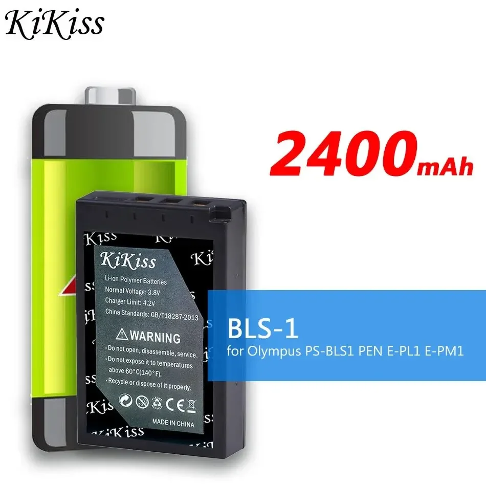 Batteria Kikiss Bls-1 2400Mah Per Olympus Ps-Bls1 Pen E-Pl1 E-Pm1 Ep3 Epl3 Evolt E-420 E-620 E-450 Fotocamere Slr Digitali