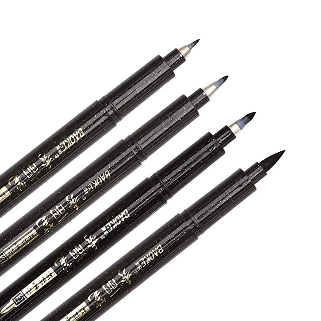 Refill Brush Marker Pens for Lettering - 4 Size Black Calligraphy Ink Pen for Beginners Writing, Signature, Illustration, Design ripe xuan paper chinese painting calligraphy practice special rice paper beginners student brush pen writing drawing papel arroz