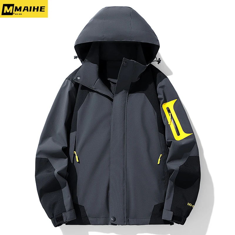 

Windbreaker Men's Autumn 2024 New Windproof Waterproof Couple Outdoor Sports Mountaineering Jacket Men's Casual Hooded Coat