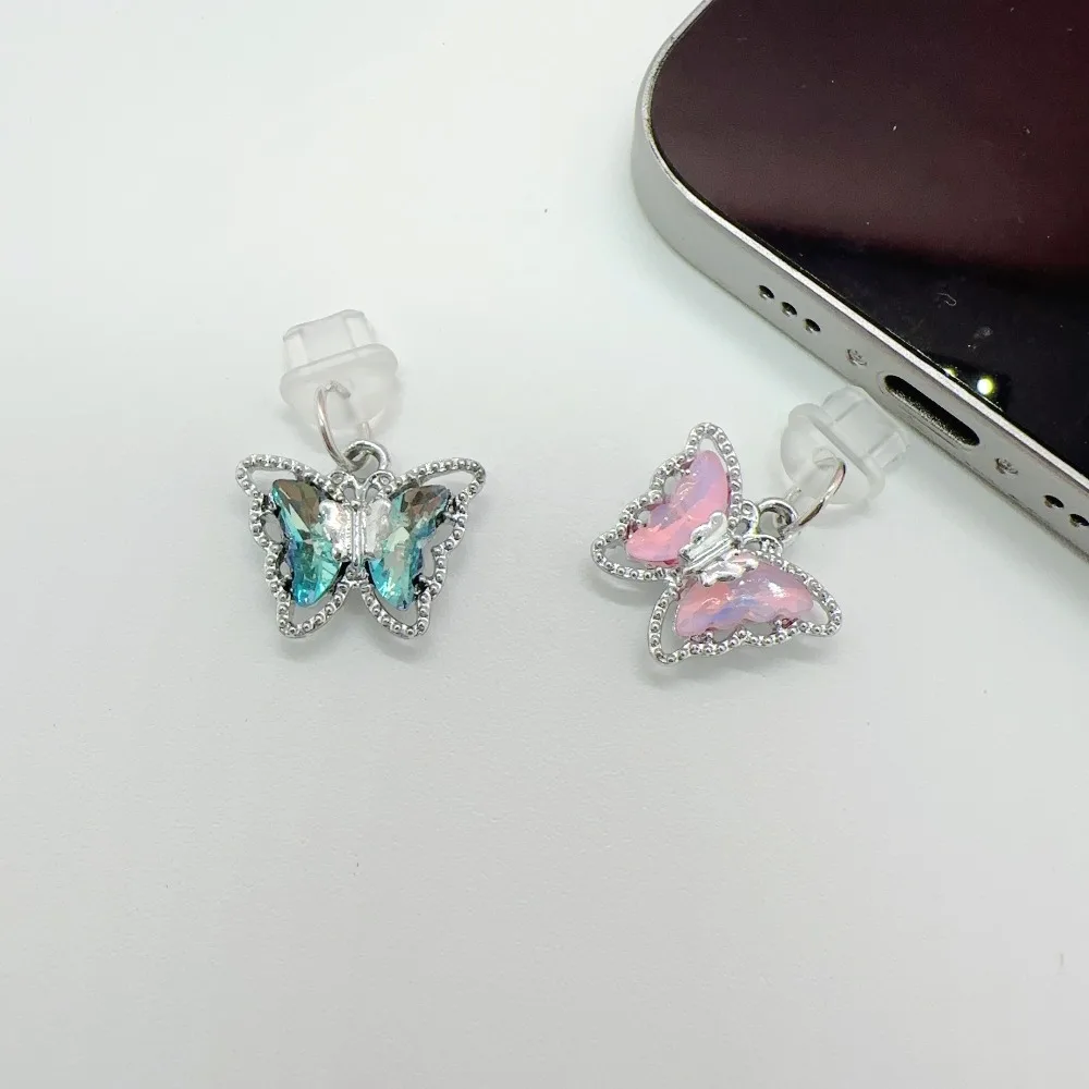 아이폰 및 아이패드용 모바일 폰 먼지 플러그 타입 C 충전 포트 합금 귀걸이 목걸이 쥬얼리 DIY 액세서리 펜던트