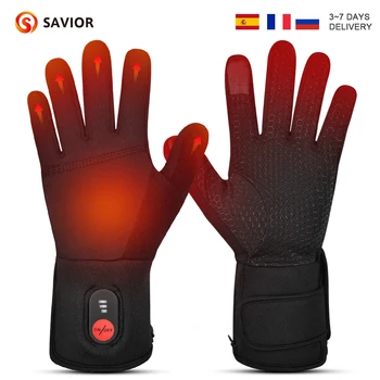 Savior Heated Gloves Electric Skiing Winter Warm Support Touch Screen Glove Men Women Snowboarding Thermal Skiing Liner Outdoor 2