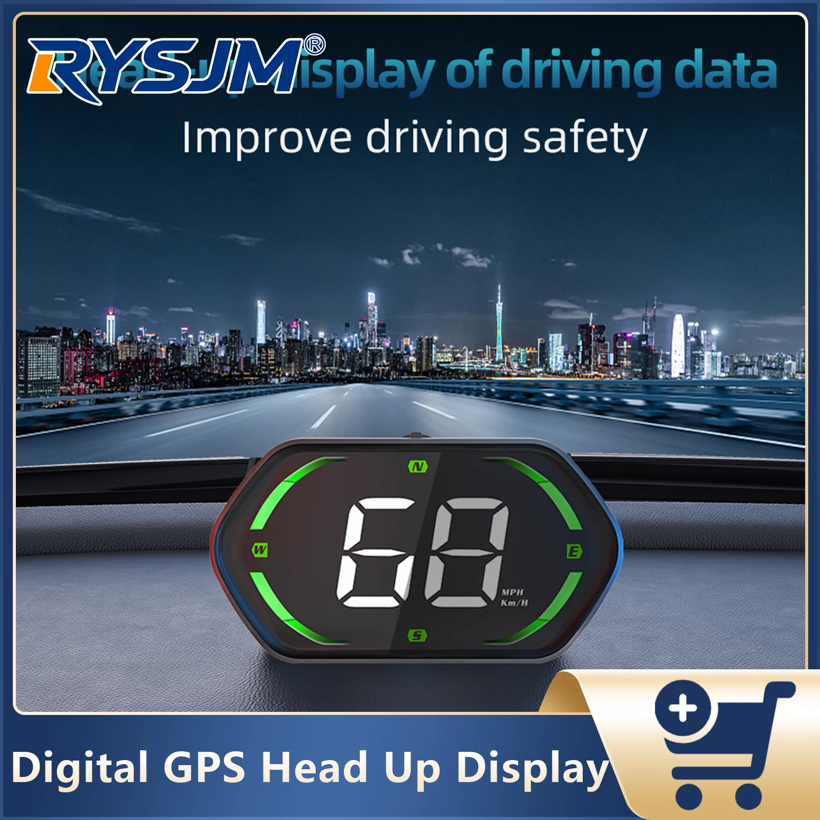 Computer di bordo GPS G22 per auto, display head-up HUD con indicatore di velocità KMH MPH, funzione di allarme e bussola per tutte le auto.