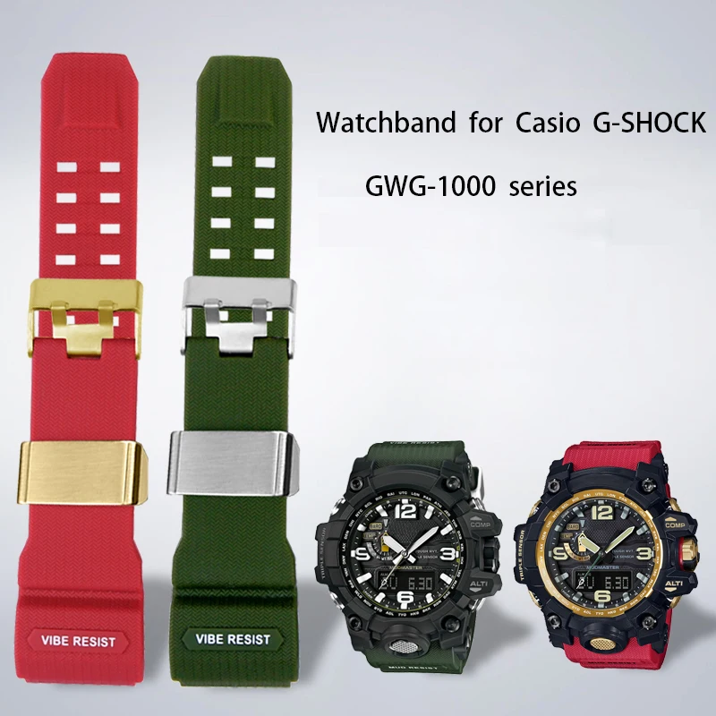 Morbido In Gomma Watch Band Strap Per Casio G-Shock Gg-1000 Gwg-100 Gsg-100 Di Sport Degli Uomini Cinturino Cinghie Della Cinghia Del Braccialetto Acc