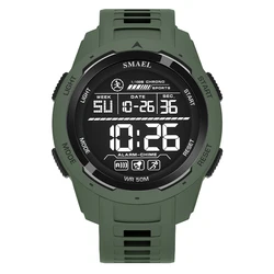 SMAEL 8105 Men's Waterproof Sports LED Digital Wristwatch with Light and Stopwatch (ARMY GREEN - 2)