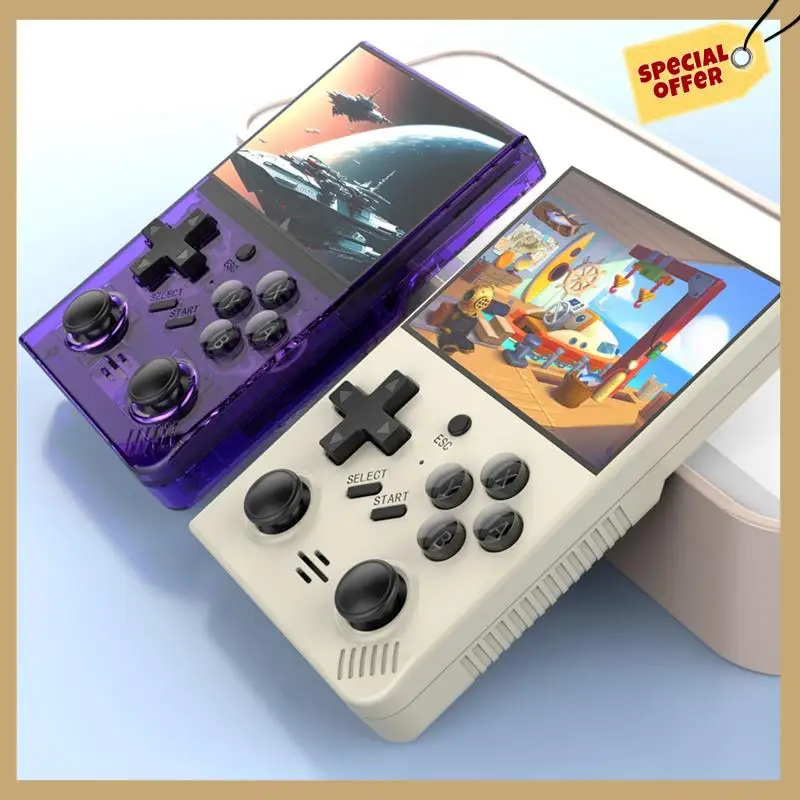 R35plus Retro Video Game Console 128G 20,000+Games 3.5In IPS Screen Handheld Game Console Linux System For GBA PSP PS1-WMAN