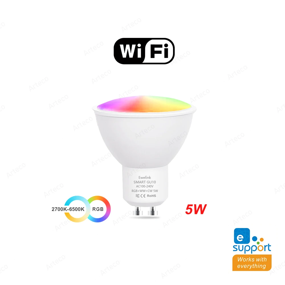 Ewelink GU10 Zigbee LED Ampuller WiFi Akıllı LED Lamba RGB CW WW Ewelink Uygulama Kontrolü Led Ampul Alexa Google Yandex ile Çalışır