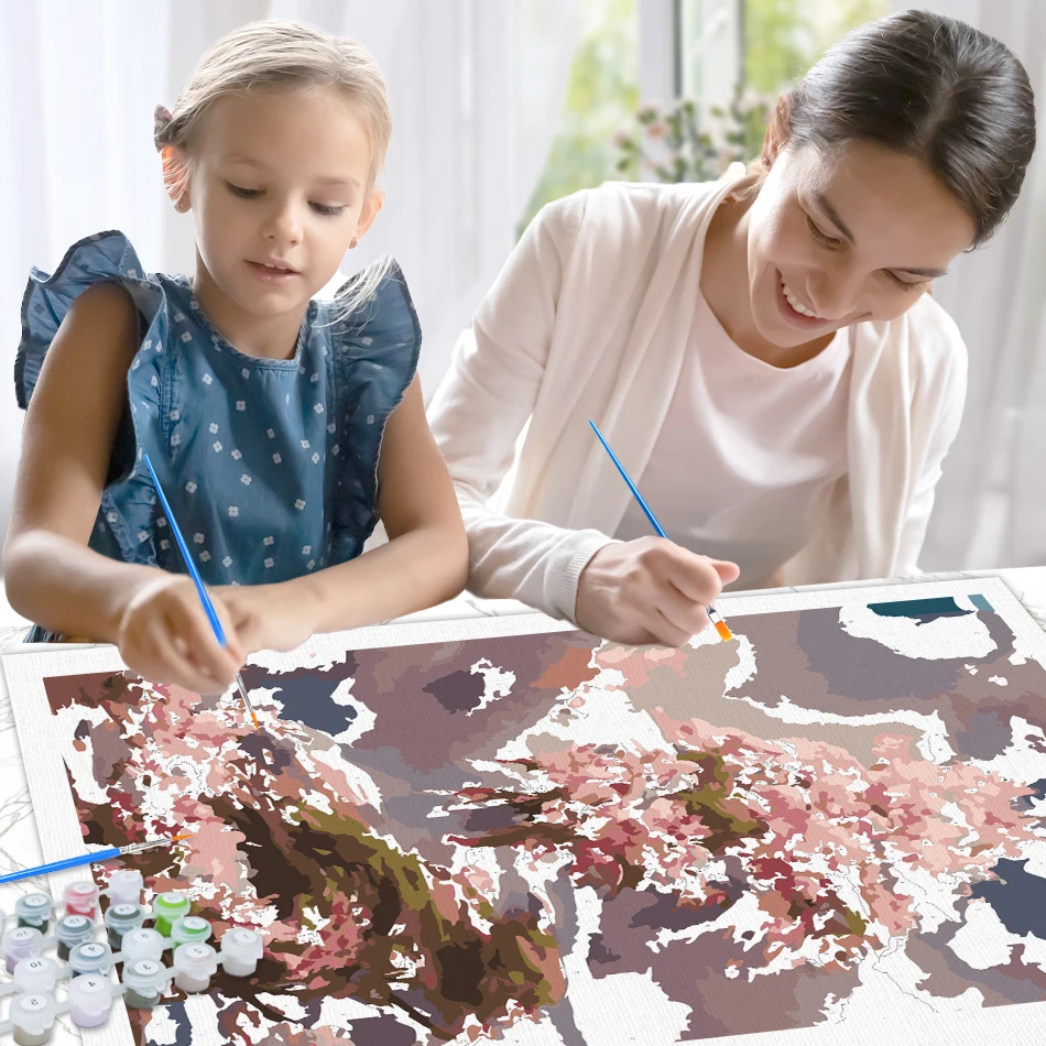 Painting By Numbers Girl Oil DIY Frame Coloring By Number Portrait Picture Home Decoration Drawing On Canvas Hand Painted Kits - 4