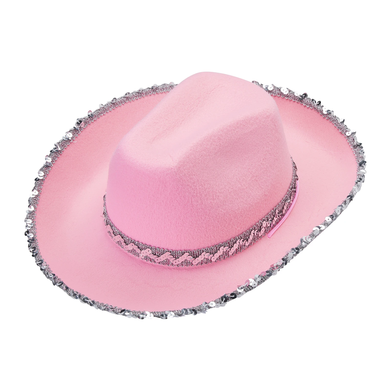 Furry Cowgirl Hats Women Rhinestone Cowboy Hats Wide Brim Western Style Birthday Party Supplies