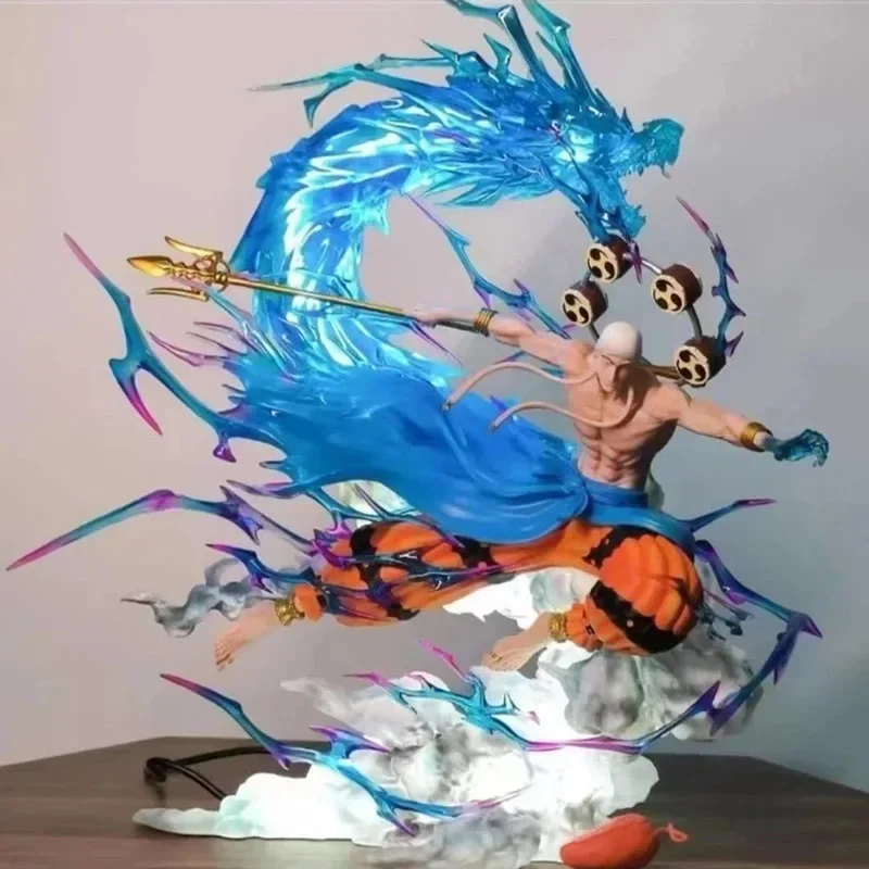 

35cm One Piece Figure Thunder God Enel Anime Figures Gk Enel With Light Figurine Model Pvc Desk Statue Doll Collection Toy Gifts