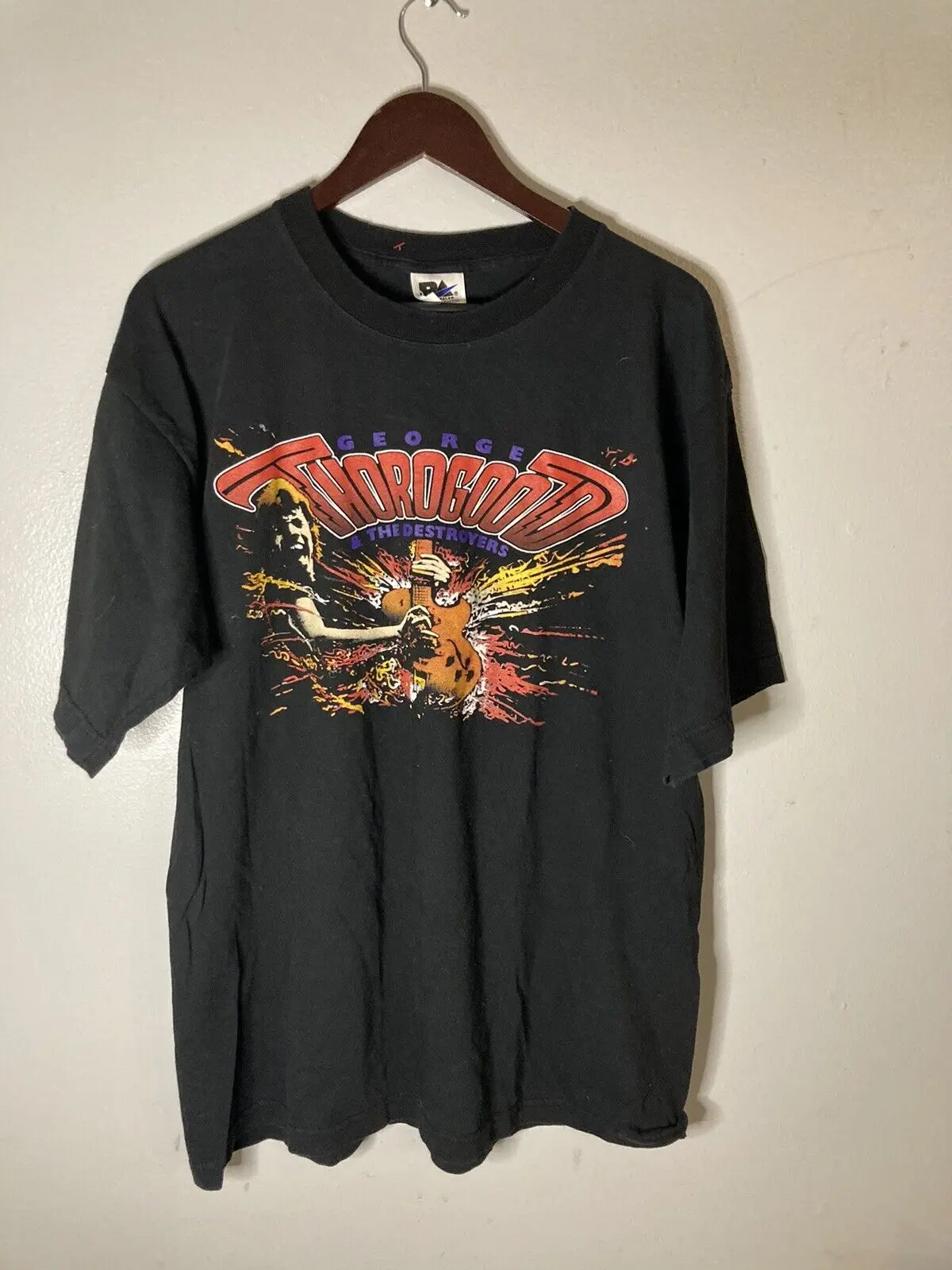 Vtg George Thorogood E The Destroyers Band Tee Tour Shirt Rare 90S Xl Black