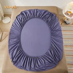 Ultra - Soft Anti - Slip Cotton Fitted Bed Sheet with Elastic Band - 100x200cmx10cm (Grey blue)