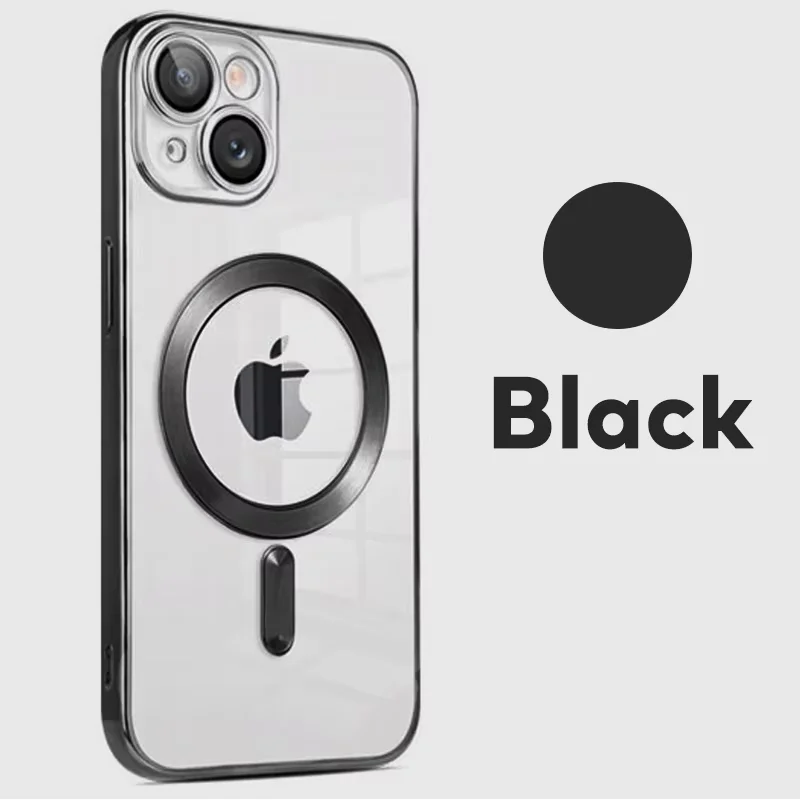 Luxury Wireless Magnetic Cover with Plated Clear Lens Protector
